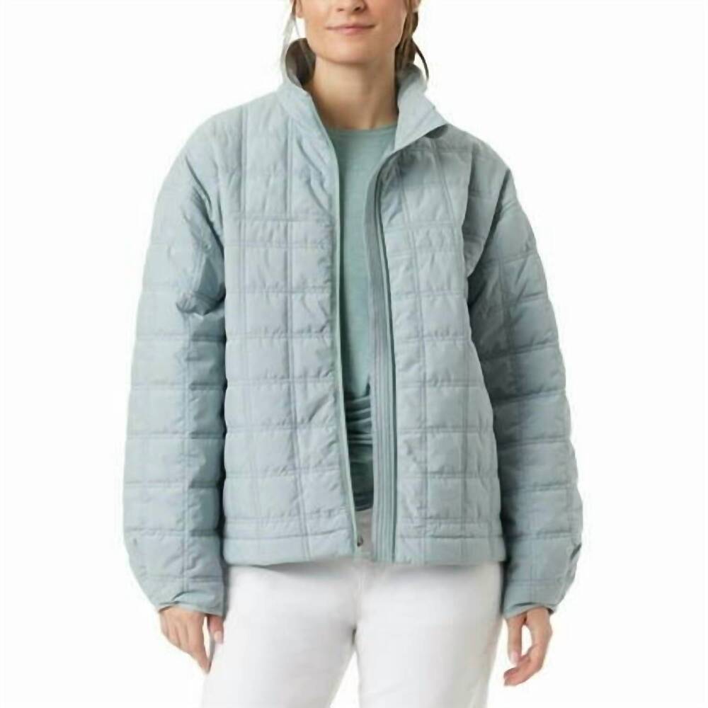 NEW BASS OUTDOOR women's oversized puffer jacket in silver blue green